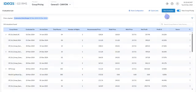 Navigating New Group Pricing Evaluator
